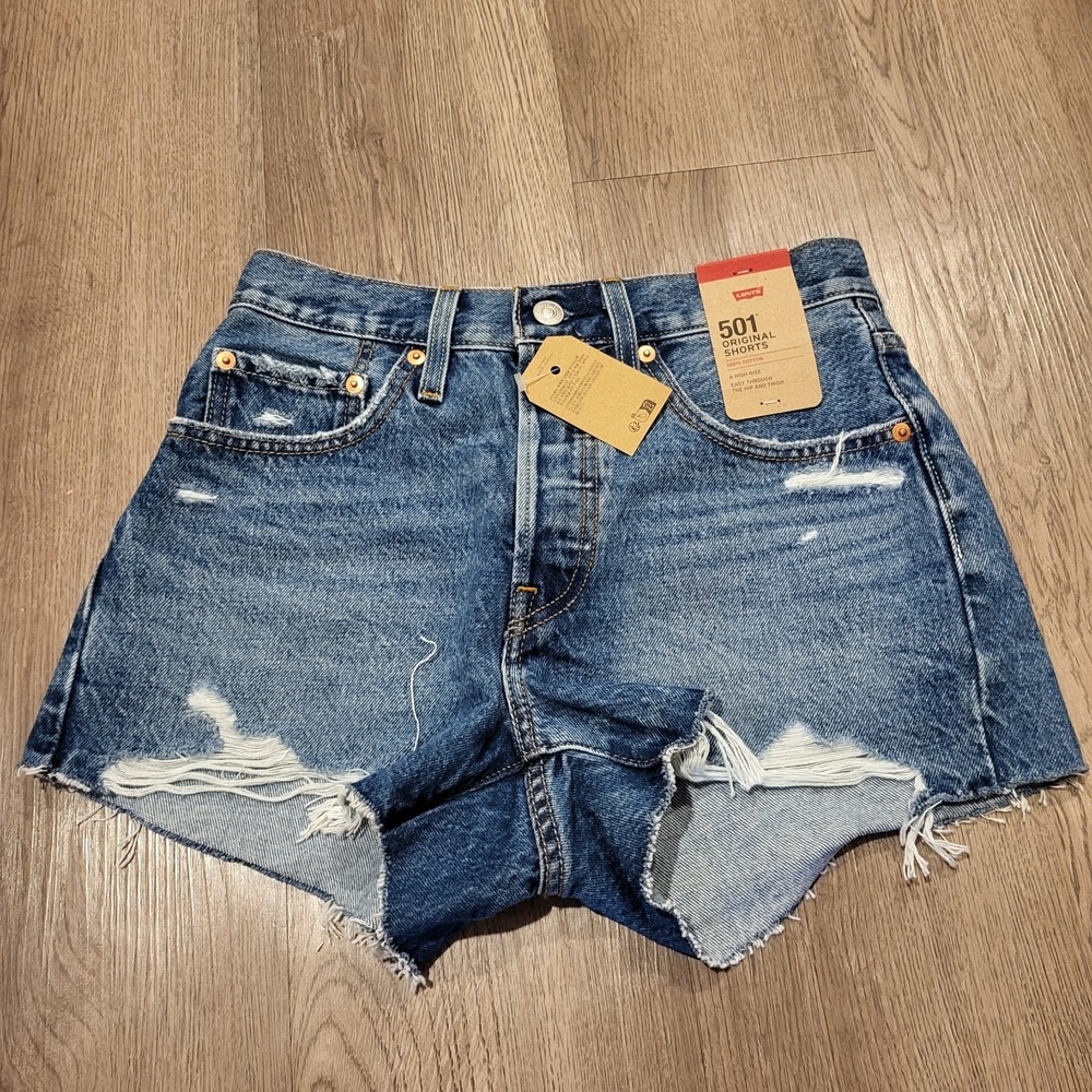 Levi's Denim Shorts Women's 26 Blue 501 Original Cut-Off High Rise Button $59.50 - Picture 10 of 14